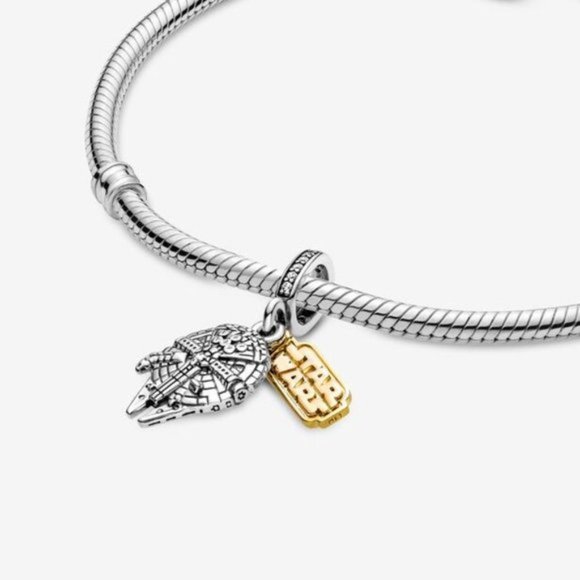 Sterling Silver Star Wars Millennium Falcon Dangle Charm - Picture 9 of 10